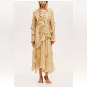 H&M Studio Dress Boho Resort Ruffled SS24 Sz L